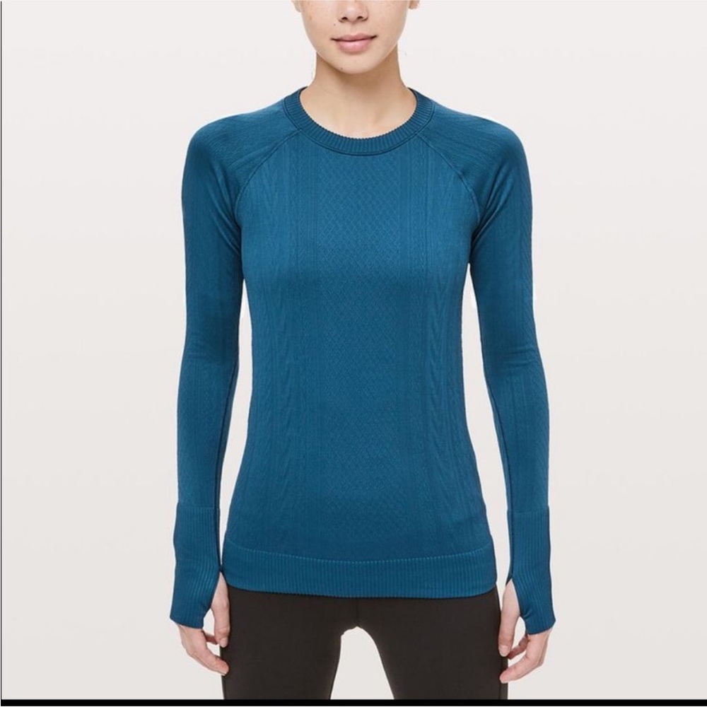 Lululemon Rest Less Pullover Long Sleeve Tee - turquoise